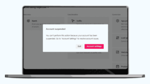 TikTok account suspended message